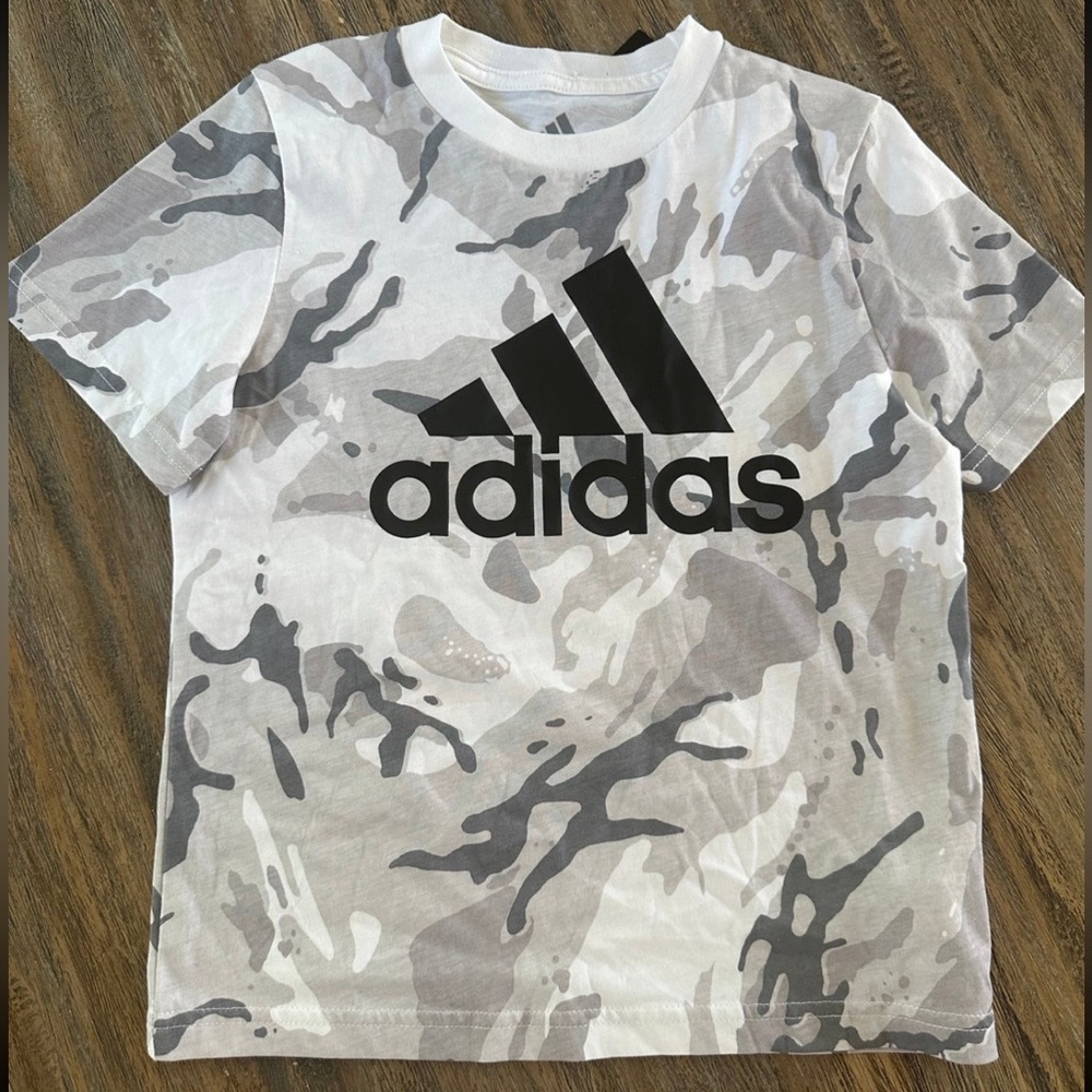 Boys Adidas camo print tee
